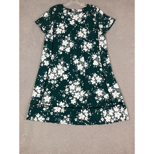 Wearever Collection By J Jill Size M Green Floral Print Flowy Dress